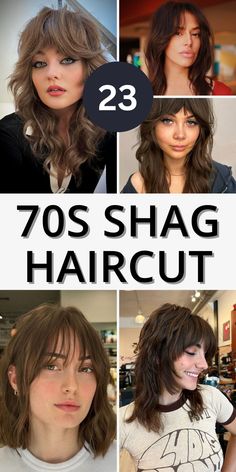 The 70s shag haircut 2024 is ideal for those with medium wavy hair. Featuring medium curtain bangs, this style is perfect for fine hair. Inspired by Stevie Nicks, it works well for short curly hair and long straight hair alike. This modern take on a classic look adds volume and flair to any hair type, making it a versatile choice. 70s Rocker Haircut, Retro Shag Haircut, 70’s Shag Haircut, Stevie Nicks Haircut, Medium Curtain Bangs, Old School Shag Haircut, Stevie Nicks Hair, 70s Shag Haircut Short, Curly Shag Haircut Medium