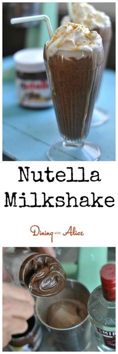 nutella milkshake with chocolate frosting and whipped cream