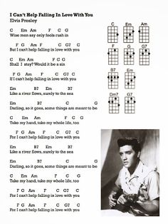 the guitar chords for elvis presley's i can't help falling in love with you