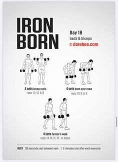 the iron born poster shows how to use dumbs