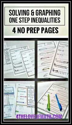 four page worksheet showing the steps to writing and graphing in 4 different ways