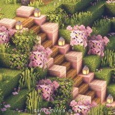 Cute Structures Minecraft, Garden In Minecraft Ideas, Underground Glass House Minecraft, Pink Fairy Minecraft House, Builds For Your Minecraft World, Pink Cottage Minecraft House, Pink Greenhouse Minecraft, Pink Hobbit Hole Minecraft, Cute Minecraft Survival Ideas