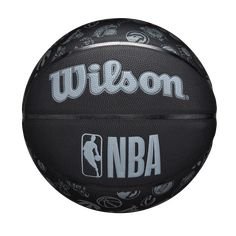 a basketball with the word's logo on it, is shown in black and white