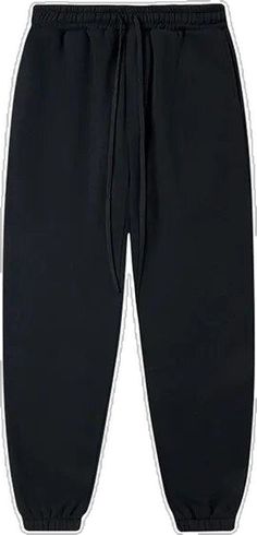 Sporty Black Cotton Sweatpants, Relaxed Fit Tracksuit With Drawstring For Streetwear, Black Drawstring Sweatpants For Sports, Black Drawstring Joggers Sportswear, Black Cotton Joggers With Drawstring, Black Cotton Sportswear Sweatpants, Black Cotton Sweatpants Sportswear, Black Drawstring Joggers For Sportswear, Black Sweatpants With Drawstring For Sports