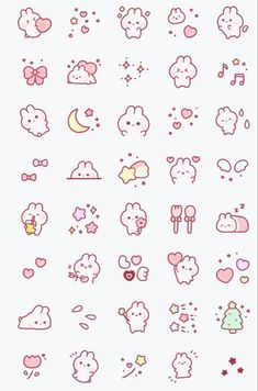 an image of some cute stickers on a white background with the words hello kitty written in