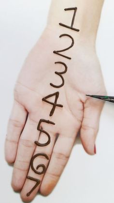 a person's hand with writing on it