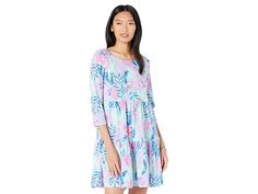 Lilly Pulitzer Geanna Dress - Women's Clothing : Porto Blue Youve Been Spotted : Start your spring off right in the Lilly Pulitzer Geanna Dress featuring a classic three quarter sleeve dress boasting pleated detailing at waist for added shape, boasting all over floral print. 100% cotton. Machine wash, tumble dry. Imported. Measurements: Length: 35 in Product measurements were taken using size SM. Please note that measurements may vary by size. Youve Been, Three Quarter Sleeve Dresses, Quarter Sleeve, You've Been, Dresses For Women, Three Quarter, Lilly Pulitzer, Sleeve Dress, Lily Pulitzer Dress