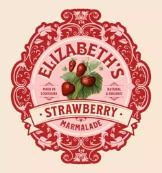 the label for strawberry marmalade