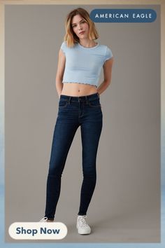 Next Level Stretch/Our softest, stretchiest, never-loses-its-shape denim/Super soft, super comfortable, super you!/Won't bag out. Ever./Dark wash Trendy Stretch Jeggings For Everyday, Trendy Stretch Jeans For Everyday, Trendy Elastane Jeans For Everyday, Slim Stretch Bottoms For Everyday, Casual High Rise High Stretch Jeggings, High Rise Tight Casual Jeggings, Trendy Mid-rise Jeggings For Everyday Wear, Trendy Fitted Jeggings For Everyday, Trendy Mid-rise Tight Jeggings