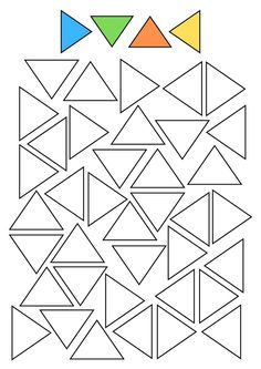 an image of a coloring page with different shapes and colors on it, including triangles