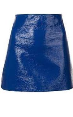 A knee-length pencil skirt in supple blue cobalt vinyl, with an invisible side zip fastening. Two piped pockets, topstitched cut-out and front slit. Two rear darts.Full liningCotton 57%, Polyurethane 43% Lining: Cupro 100% Item fits true to size Royal Blue Skirt, Vinyl Skirt, Royal Blue Skirts, Vinyl Mini Skirt, Fur Skirt, Vinyl Skirting, International Clothing, Seventies Fashion, Knee Length Skirt Pencil