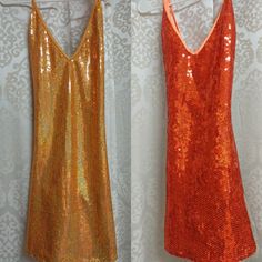 Dresses Gold Orange, Orange Gold, Dance Dresses, Large Size Dresses, 2 Colours, Vintage Ladies, Sequin, Womens Dresses, Orange