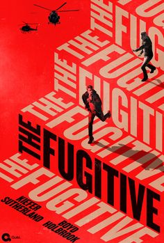 the poster for the film the fuggiet is shown in red and black