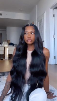 30 Inch Body Wave Sew In, Long Wavy Weave, Long Black Curly Wig, 50 Inch Bust Down Wig, Long Body Wave Wigs For Black Women, Long Black Wig Hairstyles, Long Sew In Weave, 30inch Bussdown, Long Sew In Weave Hairstyles