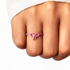 Bow Ring, Sparkling Rings, Bling Bling, Rose Gold Ring, 1 Piece, Care Instructions, Jewelry Rings, 925 Sterling Silver, Copper