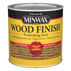 a can of wood finish on a white background