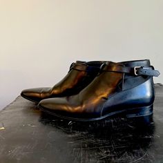 Slight Stuffing On The Bottom, And Creasing Throughout, Otherwise In Nearly Perfect Condition; Saint Laurent Black Leather Ankle Boot With All Around The Ankle Strap, And Buckle. $1200 Retail Price Bought On The Real Real Comes With The Real Real Bag. Mens Ankle Boots, Black Leather Ankle Boots, Saint Laurent Shoes, Leather Ankle Boots, Ankle Strap, Ankle Boot, Ankle Boots, Saint Laurent, Black Leather