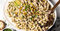 Fire Roasted Corn, Mexican Street Corn Pasta Salad, Mexican Street Corn Pasta, Street Corn Pasta Salad, Street Corn Pasta, Mexican Pasta Salad, Corn Pasta Salad, Pasta Side, Mexican Pasta