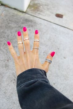 Fushia Nail Ideas, Fushia Nails Ideas, Fushia Nail Color, Fuchsia Nails Design, Fuchsia Nails, Nails And Rings, Nails Rings, Unghie Sfumate, Hot Pink Nails