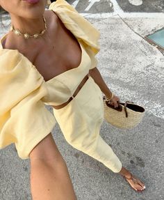 Summer Dress With Cardigan, Womens Yellow Dress, Solid Maxi Dress, Midi Dress Elegant, Chic Maxi Dresses, Short Sleeve Midi Dress, Dress Women Elegant, Puff Sleeve Dresses, Linen Pants Women