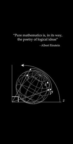 a black book cover with an image of the earth on it and a quote that reads pure mathematics is in its way, the poetry of logical ideas