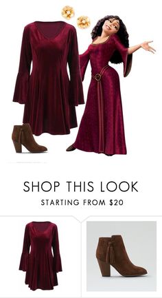 a woman in a red dress and boots with the words shop this look starting from $ 20