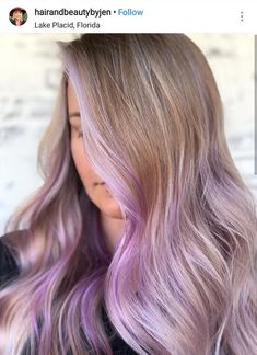 Hair Color Ideas Trendy, Amazing Hair Color, Beachy Blonde, Lavender Highlights, Hairstyle Ideas Easy, Purple Ombre Hair, Blonde Waves, Blonde Haircuts