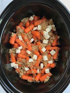 carrots, onions and parmesan in a slow cooker