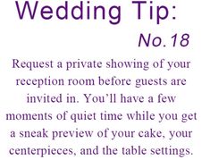 the wedding tip is written in purple