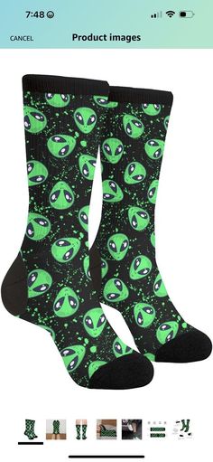 Alien Novelty Socks. Unisex. Gleep Glorp, Gnarp Gnarp, Monster Clothes, Alien Fashion, Alien Stuff, Alien Clothes, Alien Alien, French Exit, Alien Halloween