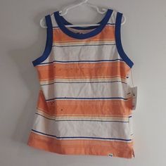 Nwt Boys Free Assembly Tank Top. Perfect To Give As A Gift, Updating Summer Wardrobe And More! Size Is Medium And Brand Is Free Assembly. Material Of This Tank Are 100% Cotton For Body; 95% Cotton, 5% Spandex For Rib. Please Don't Hesitate To Ask Me Questions Or Concerns Below If Necessary. Happy Shopping! Playful Orange Crew Neck Top, Playful Multicolor Cotton Tank Top, Playful Orange Tops For Summer, Orange Cotton Tops For Spring, Orange Sleeveless Cotton Top, Playful Orange Summer Tops, Sporty Orange Top For Spring, Orange Cotton Summer Tops, Sporty Orange Summer Top