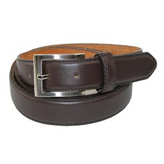 Made of genuine leather on man-made materials, this sharp looking belt is a traditional dress belt style. Classic satin silver buckle on a basic belt is a clean look that will always be a classic. The belt is slightly padded for depth and durability. When choosing a size, please take your pant size and go up one. For example, if you wear a size 34 in pants, buy a size 36 belt. Brown Leather Top, Vintage Leather Belts, Brass Belt Buckles, Louis Vuitton Belt, Belt Style, Dress Belt, Basic Dress, Traditional Dress, Leather Dress