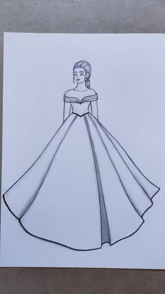 a drawing of a woman in a dress