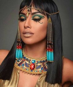 Egyptian Make Up, Egyptian Eye Makeup, Starověký Egypt, Halloween Make-up Looks, Makeup Recipes, Drag Make-up