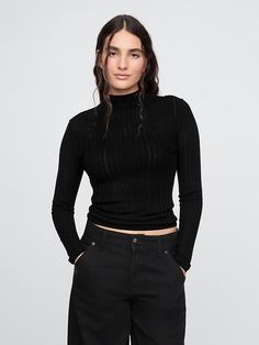 Gap × Cult Gaia Sheer Wool Sweater | Gap Modern Goddess, Into Art, Cult Gaia, Sweater Black, Toddler Gifts, Wool Sweater, Cropped Sweater, New Woman, Wool Sweaters