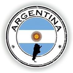 the emblem for argentina with an image of a map and flag