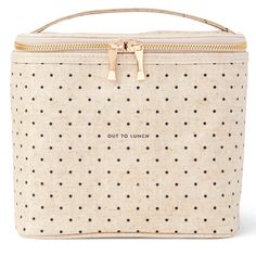 Kate Spade Out To Lunch Tote. ** Brand New ** - Authentic. - Original Packaging. - Non Smoking Home. - Gold Tone Hardware. - Insulated Interior. - Super Cute! - Colors: Tan / Black Dots - Reads: Out To Lunch. - Dimensions: 7”H X 8”W X 4.5”D Bundle And Save Cool Lunch Boxes