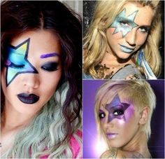 Mode années 70 : quelle tenue choisir pour votre party? Voodoo Doll Makeup, Rock Star Makeup, 80’s Makeup, Cool Face Paint, 80s Party Outfits, 80s Makeup, Performance Makeup, Face Painting Easy, Kids Face Paint