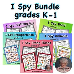 i spy bundle for grade k - 1 with pictures of animals, plants and other things