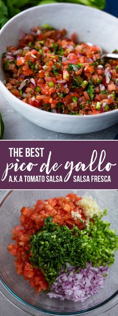 the best pico de gallolo recipe is made with salsa and fresh cilantro