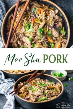 Moo Shu Pork Pork Tenderloin Shredded, Mu Shu Pork, Mu Shu, Fried Pork Tenderloin, Moo Shu Pork, Moo Shu, Bowl Of Rice, The Moo, Shredded Cabbage