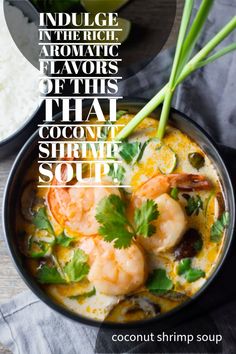 Indulge in the rich, aromatic flavors of this Thai Coconut Shrimp Soup! Perfect for a cozy dinner, this easy-to-make recipe combines creamy coconut milk, succulent shrimp, and fresh herbs for a delightful meal. Save this pin for a taste of Thailand at home Thai coconut shrimp soup Easy Thai recipes Coconut milk soup Shrimp soup recipe Thai cuisine Homemade Thai soup #ThaiFood #ShrimpSoup #CoconutMilk #EasyRecipes #ComfortFood #DinnerIdeas Thai Coconut Shrimp, Shrimp Soup Recipes, Thai Coconut Soup, Thai Shrimp, Thai Soup, Shrimp Soup, Curry Soup