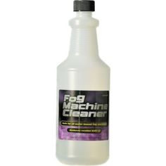 a bottle of fog machine cleaner on a white background