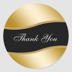 black and gold thank you sticker