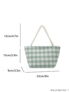 BagForLove - Stylish Plaid Handheld Bag - Perfect for Summer - Zipper Closure Product Description Color Green Type Bucket Bag Bag Size Small Pattern Type Plaid Closure Type Zipper Composition 100% Polyamide Material Polyamide Size Chart INCH CM Bag Length Bag Width Bag Height Handle Height 9.1 inch 3.5 inch 5.9 inch 4.7 inch Bag Length Bag Width Bag Height Handle Height 23 cm 9 cm 15 cm 12 cm Details Pictures Similar Products h2 { text-align: center; } /* æ¢è¡ */ li{ white-space: normal; word-break: break-all; word-wrap: break-word; } .red-box { width: 100%; display: flex; flex-direction: row; flex-wrap: wrap; justify-content: center; } .red-box > div { width: 190px; height: 250px; margin: 10px; } .red-box > div > a > img { width: 190px; height: 250px; } .size-box { width: 100%; margin: Word Wrap, Summer Ready, Bag Bag, Square Bag, Bucket Bag, Satchel, Plaid, Zipper, Square