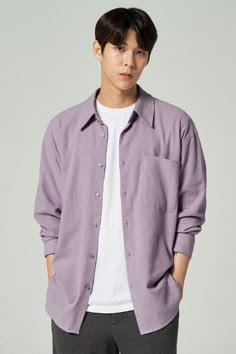 KOODING carries the latest 8seconds casual shirts. KOODING is the global leading shopping website in providing authentic Korean fashion, beauty and lifestyle items, including clothing, cosmetics, shoes, accessories, and bags in affordable, fast, easy, and safe way. Affordable Men's Purple T-shirt, Mens Clothing Styles Winter Outfit, Lilac Outfits Men, Men Purple Outfit Casual, Lavender Outfits Men, Minimalist Fashion Men Winter, Summer Soft Boy Outfits, Korean Casual Outfits For Men, Casual Long Sleeve Purple Shirt