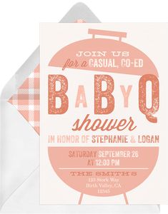 a baby bbq shower is shown in this card