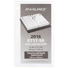 an ad for the at - a - glancee calendar refill, which is printed on