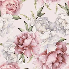 Peony Flower Wallpaper Peel and Stick image 2 Pink Peonies Wallpaper, Peony Fabric, White Background Wallpaper, Peony Wallpaper, Large Scale Floral, Peony Print, Watercolor Wallpaper, Prepasted Wallpaper, Vinyl Wallpaper