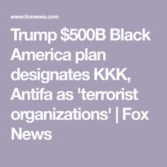 Trump $500B Black America plan designates KKK, Antifa as 'terrorist organizations' | Fox News Failing School, School Choice, Black Church, Job Training, Black Community, Black American, Financial Literacy, Colleges And Universities, Fox News